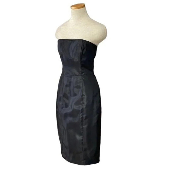 Betsey Johnson Evening Dress Size 4 Black Cocktail Strapless Black Ruffle Back - Picture 4 of 16